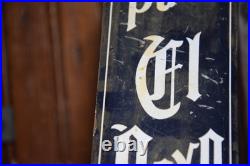 EL PAXO CIGARS STAMPED PAINTED METAL DEALER DOOR PUSH SIGN VINTAGE 1940s STORE