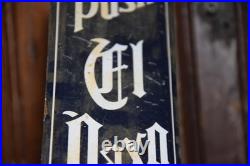 EL PAXO CIGARS STAMPED PAINTED METAL DEALER DOOR PUSH SIGN VINTAGE 1940s STORE