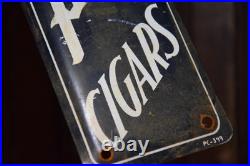EL PAXO CIGARS STAMPED PAINTED METAL DEALER DOOR PUSH SIGN VINTAGE 1940s STORE