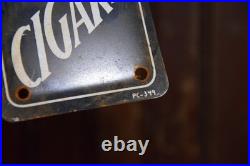 EL PAXO CIGARS STAMPED PAINTED METAL DEALER DOOR PUSH SIGN VINTAGE 1940s STORE