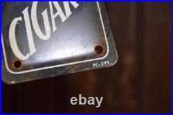 EL PAXO CIGARS STAMPED PAINTED METAL DEALER DOOR PUSH SIGN VINTAGE 1940s STORE