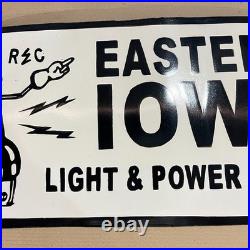 Eastern Iowa Light & Power Co op Porcelain Vintage Enamel Sign Reddy Kilo 29x15