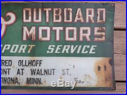 Elto Outboard Motor Metal Tin Sign Fishing Lure Rod Reel Johnson Heddon Gas Oil