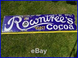 Enamel Sign Rowntrees Elect Cocoa Vintage Rare Type'By Appointment' Logo 1900s