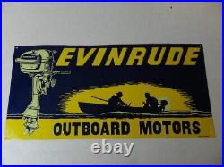 Evinrude Outboard Motors Embossed Metal Advertising Sign- Vintage Boating