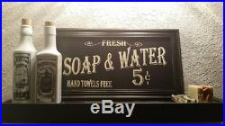 Farmhouse Bathroom Decor Vintage Bath Sign Country Shabby Advertising Wall Art