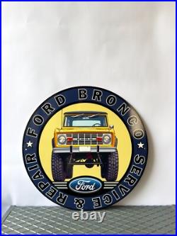 Ford Bronco Sign BRONCO SERVICE & REPAIR AUTO SIGN VINTAGE- 19.7 (50cm) Ford Bronco Sign BRONCO SERVICE & REPAIR AUTO SIGN VINTAGE- 19.7 (50cm)