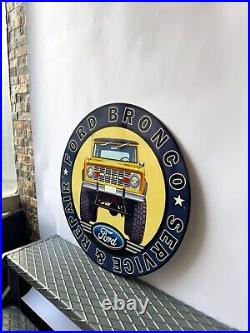 Ford Bronco Sign BRONCO SERVICE & REPAIR AUTO SIGN VINTAGE- 19.7 (50cm) Ford Bronco Sign BRONCO SERVICE & REPAIR AUTO SIGN VINTAGE- 19.7 (50cm)