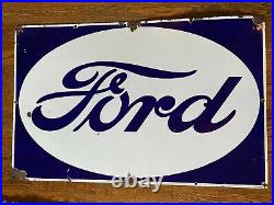 Ford Porcelain Dealer Sign 1930s Veribrite Signs Chicago 39x25 vintage