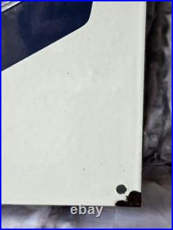 GIANT VINTAGE DELCO AMERICA'S NO. 1 BATTERY PORCELAIN SIGN 24x20