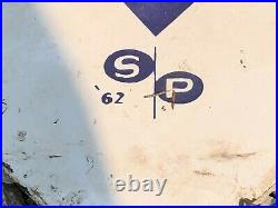 GUARANTEED ORIGINAL Vintage 7' SKELLY Gas OIL Sign PORCELAIN Garage Mancave OLD