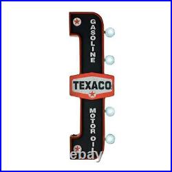 Gas Station Sign LED Texaco Gasoline Motor Oil Vintage Lettering Both Sides