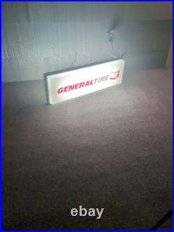 General Tire Sign 2 Sided Light Up 36X12Dealer Vintage