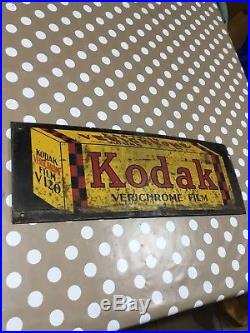 Genuine Vintage Eastman Kodak Verichrome Film Advertising Sign Photography Photo