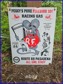 Giant 1963 Vintage Route 66 California Pure Oil Company Porcelain Sign 16 X 12 Giant 1963 Vintage Route 66 California Pure Oil Company Porcelain Sign 16 X 12