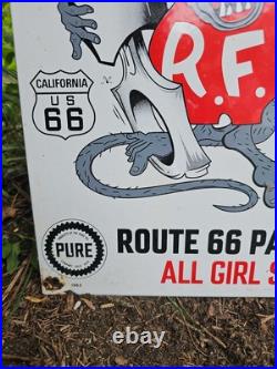 Giant 1963 Vintage Route 66 California Pure Oil Company Porcelain Sign 16 X 12 Giant 1963 Vintage Route 66 California Pure Oil Company Porcelain Sign 16 X 12