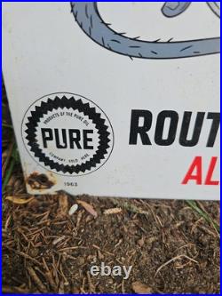 Giant 1963 Vintage Route 66 California Pure Oil Company Porcelain Sign 16 X 12 Giant 1963 Vintage Route 66 California Pure Oil Company Porcelain Sign 16 X 12