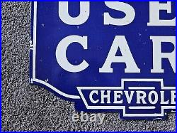 Giant Vintage 1950's Chevrolet Double-sided Porcelain Sign 30 X 20