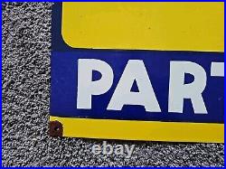 Giant Vintage 1950's Chevrolet Parts & Service Porcelain Sign 36 X 18