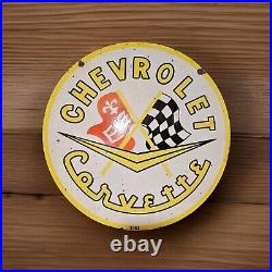 Giant Vintage 1963 Chevrolet Corvette Double-sided Porcelain Sign Only On Ebay