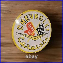 Giant Vintage 1963 Chevrolet Corvette Double-sided Porcelain Sign Only On Ebay