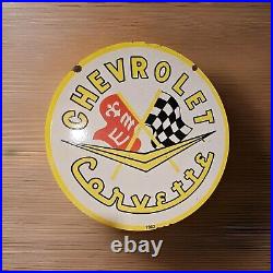 Giant Vintage 1963 Chevrolet Corvette Double-sided Porcelain Sign Only On Ebay