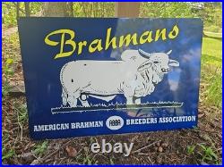Giant Vintage American Brahman Breeders Assoc. Porcelain Sign Porcelain Sign Giant Vintage American Brahman Breeders Assoc. Porcelain Sign Porcelain Sign