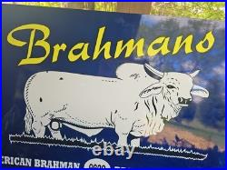 Giant Vintage American Brahman Breeders Assoc. Porcelain Sign Porcelain Sign Giant Vintage American Brahman Breeders Assoc. Porcelain Sign Porcelain Sign