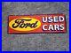 Giant-Vintage-Ford-Used-Cars-Porcelain-Sign-36-X-12-Nice-Colors-01-uzd