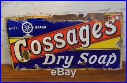 Gossages' soap enamel sign advertising mancave garage metal vintage retro kitche