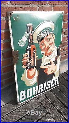 Great, vintage enamel /porcelain beer sign, BOHRISCH beer, breweriana, café, bar
