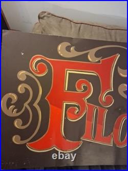 HAND-PAINTED 45 Years Ago! 8 ft long x 22 Alum Sign Vintage! CANDY SHOP in NY