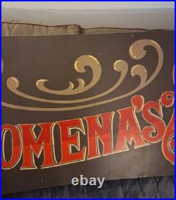 HAND-PAINTED 45 Years Ago! 8 ft long x 22 Alum Sign Vintage! CANDY SHOP in NY