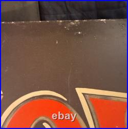 HAND-PAINTED 45 Years Ago! 8 ft long x 22 Alum Sign Vintage! CANDY SHOP in NY