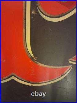 HAND-PAINTED 45 Years Ago! 8 ft long x 22 Alum Sign Vintage! CANDY SHOP in NY