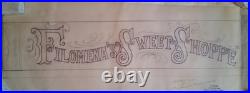 HAND-PAINTED 45 Years Ago! 8 ft long x 22 Alum Sign Vintage! CANDY SHOP in NY