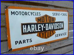 HARLEY Oil Porcelain Sign Vintage Motorcycle Advertising 24 Collectible USA