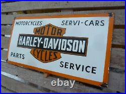 HARLEY Oil Porcelain Sign Vintage Motorcycle Advertising 24 Collectible USA