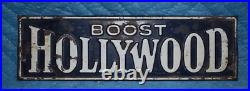 HOLLYWOOD CA Metal Booster Plate Old Original SCTA