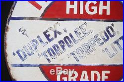 HOPPERS 1915 Cycle Sign porcelain Torpedo ANTIQUE Bicycle vintage motorcycle