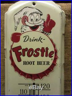 HUGE 1950s Vintage Frostie Root Beer Thermometer Sign Antique 9925