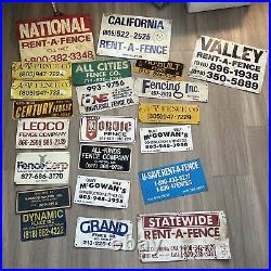 HUGE lot vintage fence signs sign metal advertising Americana California USA