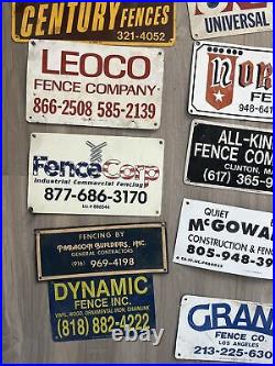 HUGE lot vintage fence signs sign metal advertising Americana California USA