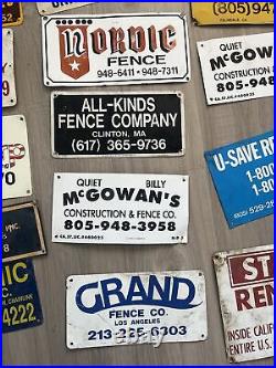 HUGE lot vintage fence signs sign metal advertising Americana California USA