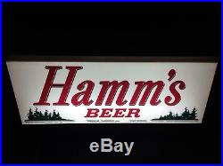 Hamms Beer Sign Lighted Vintage Bar Pub Advertising Lake Trees