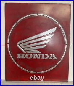 Honda Vintage Garage Metal Sign 20x24 Handmade Cast Aluminum Relief