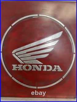 Honda Vintage Garage Metal Sign 20x24 Handmade Cast Aluminum Relief