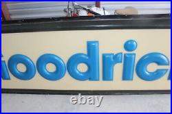 Huge 12' Vintage BF Goodrich Tires Embossed Lighted Panel Gas Oil Sign