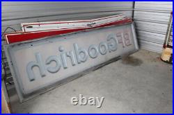 Huge 12' Vintage BF Goodrich Tires Embossed Lighted Panel Gas Oil Sign