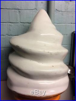 Huge Vintage Ice Cream Advertising Model Sign 42 Inches Tall